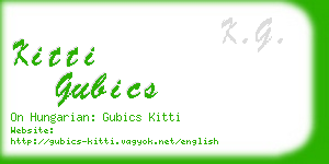 kitti gubics business card